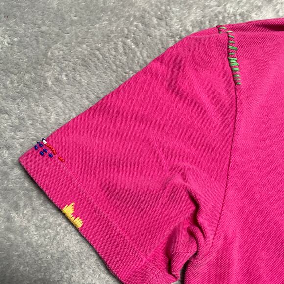 Altea Polo Shirt Mens Large Pink Embroidered Beaded Decorative Smart Casual - Picture 15 of 16